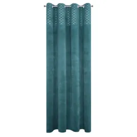 zaslona-140x250-turkusowa-srebrna-romby-przelotki