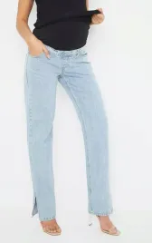 prettylittlething-jeansy-ciazowe-proste-niebieski-rozmiar-40