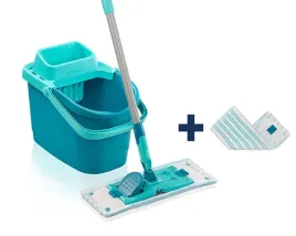 leifheit-zestaw-wiadro-wyciskacz-z-mopem-plaskim-2-scierki-powerclean-m