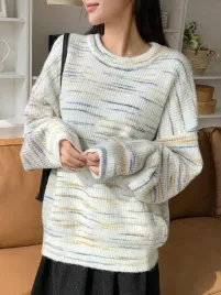 bezowy-sweter-klasyczny-kolorowy-wzor-dlugi-rekaw-stojka-dekolt-dazy-s