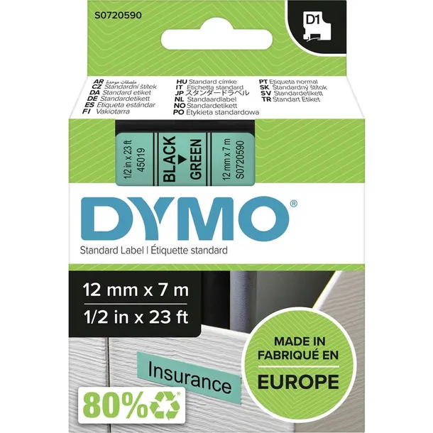 tasma-dymo-d1-45019-12mm-zielony-czarny-oryginal-szerokosc-tasmy-12-mm