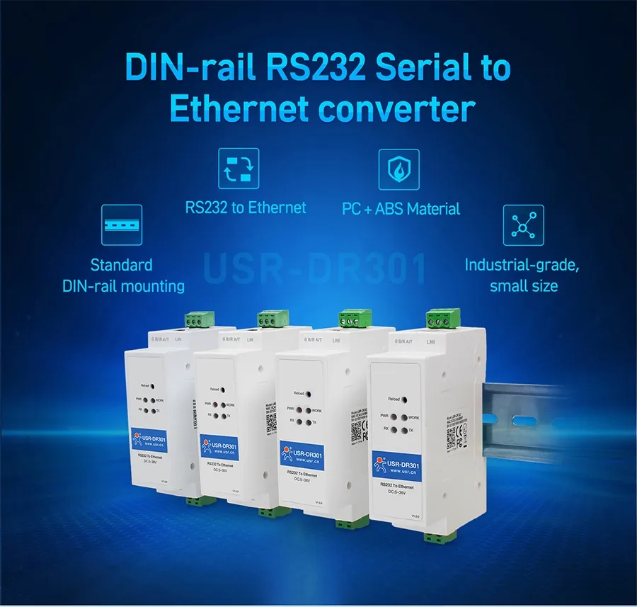 usr-dr301-konwerter-rs232-ethernet-din-rail