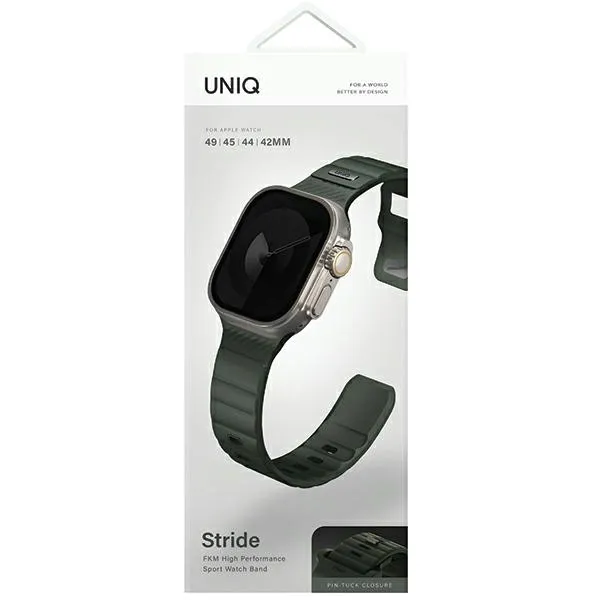 pasek-uniq-stride-apple-watch-42-44-45-49mm-fkm-rubber-strap-ciemnozielony-kompatybilnosc-apple