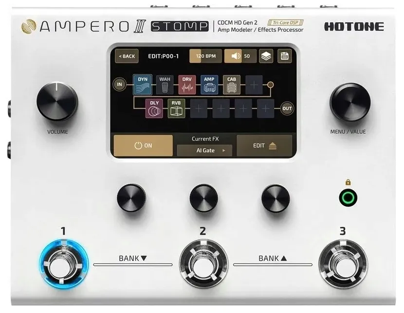 hotone-mp-300-ampero-ii-stomp-multiefekt-gitarowy-procesor-efektow-waga-z-opakowaniem-1-1-kg