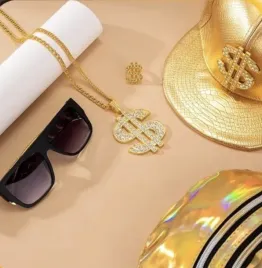 zestaw-rapera-gangstera-zloty-lancuch-czapka-pierscien-okulary-hiphop-stroj