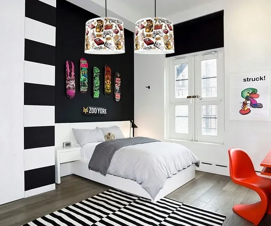 lampa-scienna-jasnociemno-e27-czarny-plec-chlopcy