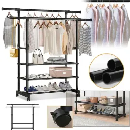 wieszak-na-ubrania-metalowy-czarny-stojacy-z-kolkami-2-drazki