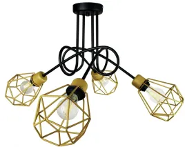 lampa-sufitowa-wiszaca-zyrandol-loft-4-zlota-led