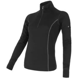 sensor-koszulka-merino-active-stojka-zip-damska-dluga-czarna-l