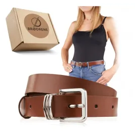 brazowy-pasek-damski-do-spodni-skorzany-do-sukienki-szeroki-srebrny-klamra