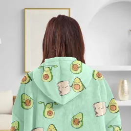 bluza-koc-z-kapturem-zielona-brazowa-uniwersalna-z-kieszenia