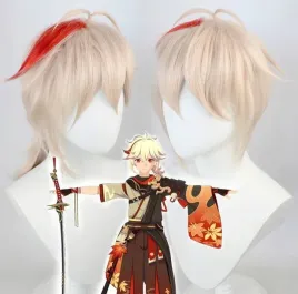 peruka-anime-fatui-wlosy-genshin-impact-postac-kazuha-cosplay-anime-samuraj