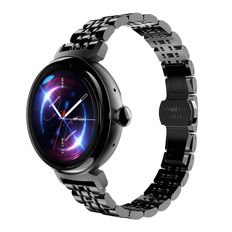 smartwatch-damski-hifuture-aura-czarny-material-paska-stal