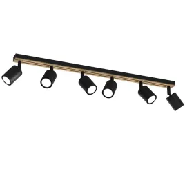 reflektor-sufitowy-punktowy-czarny-mat-drewniany-brazowy-6pkt-80-cm-luminex