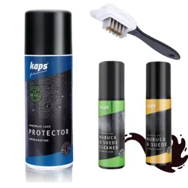 kaps-zestaw-do-pielegnacji-butow-protector-cleaner-nubuk-szczotka-braz