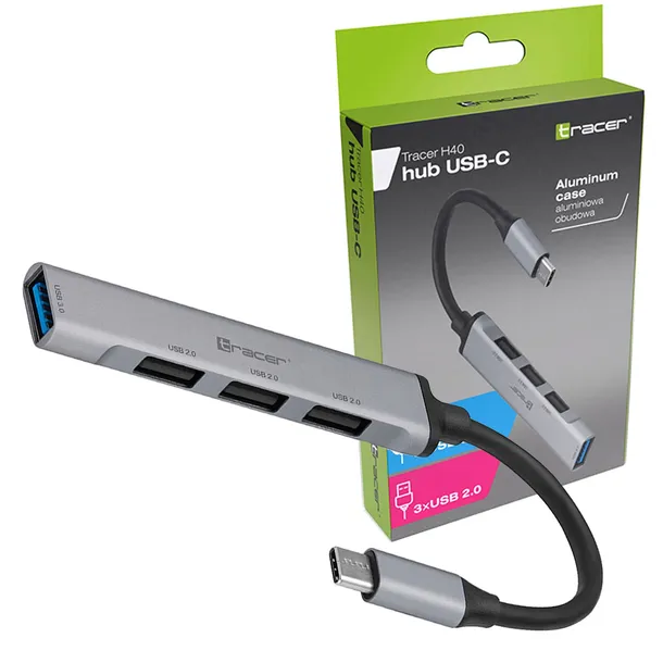 tracer-hub-usb-3-0-h40-4-ports-usb-c-certyfikat-ce