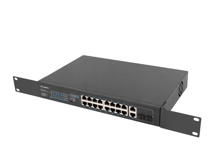 przelacznik-switch-16x100mb-poe-2xcombo-niezarzadzalny-rack-19-cali-liczba-portow-lan-rj-45-1