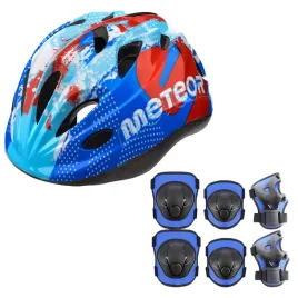 kask-rowerowy-regulowany-dzieciecy-wentylowany-meteor-zestaw-ochraniaczy