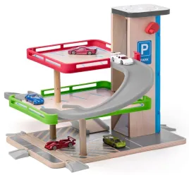 garaz-drewniany-woodyland-z-winda-i-2-samochodzikami-dla-dzieci-3