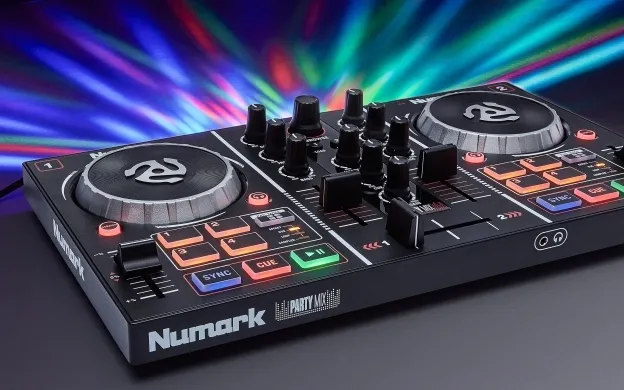 numark-party-mix-2-mkii-kontroler-dj-mikser-led-partymix-serato-dj-lite-wspolczynnik-sygnal-szum-3-db