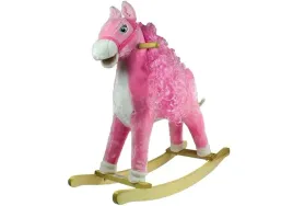 konik-na-biegunach-leantoys-2255-z-lokami-rozowy