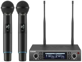mikrofony-bezprzewodowe-tonor-tw750-2x-uhf-led-mute-100-m