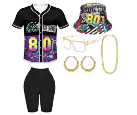 stroj-lata-80-90-damski-zestaw-koszulka-kolarki-akcesoria-retro-rozmiar-xl