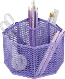 j671-obrotowy-organizer-biurkowy-biurowy-na-dlugopisy-5-przegrod-fioletowy