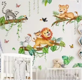 duza-naklejka-dekoracja-na-sciane-z-motywem-dzungli-dzikich-zwierzat