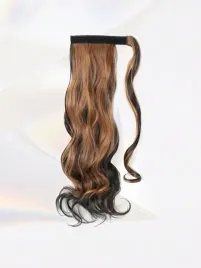 peruka-doczepiany-falowany-brazowo-czarny-dlugi-kucyk-sztuczne-wlosy