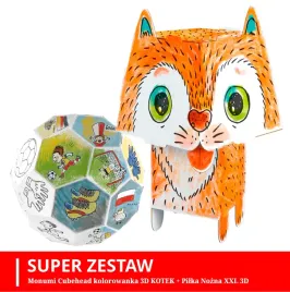 monumi-cubehead-kolorowanka-3d-kotek-pilka-nozna-xxl-3d-w-zestawie