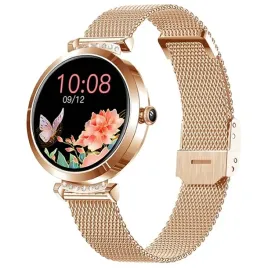 smartwatch-damski-hagen-rozowe-zloto-bransoleta