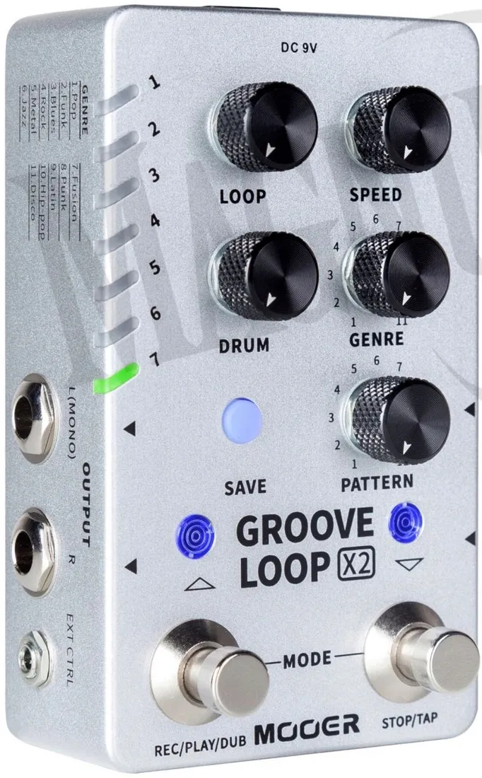 mooer-groove-loop-x2-stereo-looper-drum-machine