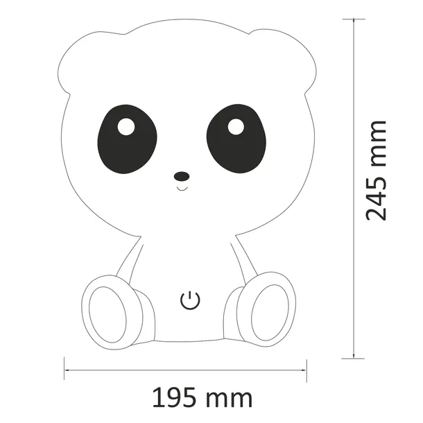lampa-dziecieca-panda-czarno-biala-led-polux-kolor-bialy