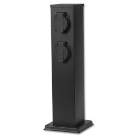 slupek-oswietleniowy-masterled-czarny-4-gniazda-40-cm-ip44-stal-nierdzewna