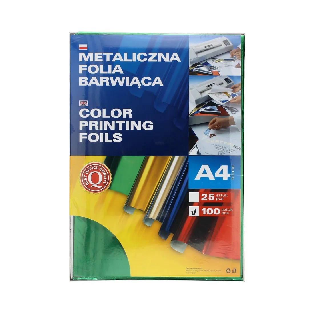kalka-barwiaca-argo-a4-opakowanie-100szt-zielona-folia-metaliczna-waga-z-opakowaniem-0-28-kg