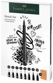 faber-castell-pisaki-cienkopisy-artist-pen-pitt-zestaw-8-sztuk-szkicownik