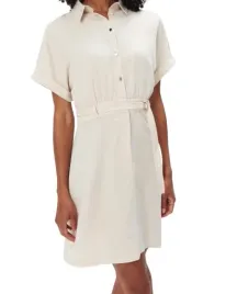 koszulowa-bezowa-sukienka-mini-gladka-klasyczna-krotki-rekaw-prosta