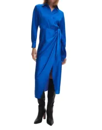 niebieska-koszulowa-sukienka-midi-marszczona-asymetryczna-dlugi-rekaw