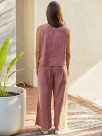 rozowy-bawelniany-komplet-luzny-top-szerokie-spodnie-dlugie-emery-rose-m