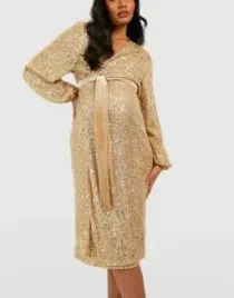 boohoo-sukienka-ciazowa-midi-dlugi-rekaw-zloty-rozmiar-40