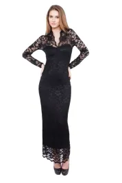 john-zack-koronkowa-czarna-sukienka-maxi-xs