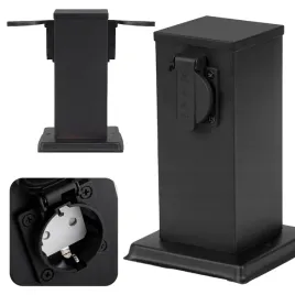 slupek-oswietleniowy-kwadratowy-lvt-gniazdo-elektryczne-230v-20-cm-czarny