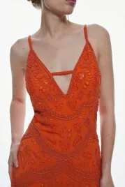 pomaranczowy-kombinezon-na-ramiaczkach-fredzle-zdobiony