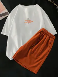 komplet-brazowe-spodenki-klasyczny-bialy-t-shirt-nadruk-shein-xxl