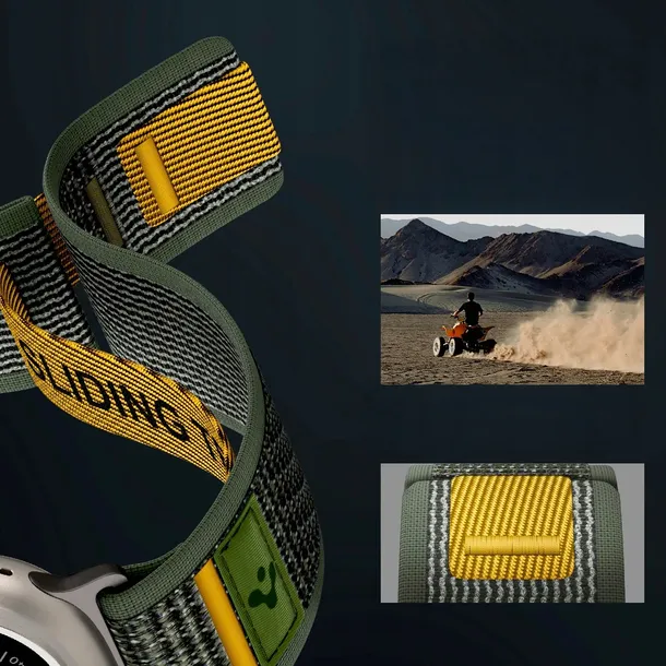 pasek-spigen-do-apple-zielony-odcien-koloru-przeszycia-zolty