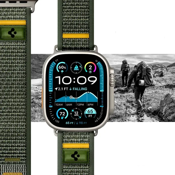 pasek-spigen-do-apple-zielony-kolor-zielony-material-tkanina