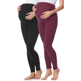 legginsy-ciazowe-dlugie-getry-2-pak-bawelna-be20-230-czarny-bordowy-4xl