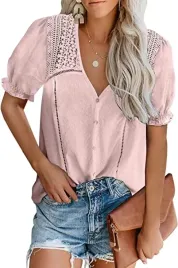 bluzka-damska-rozowa-z-koronka-krotki-rekaw-s