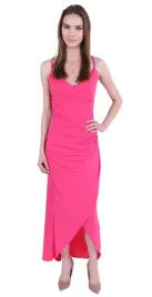 john-zack-rozowa-marszczona-sukienka-maxi-neon-m